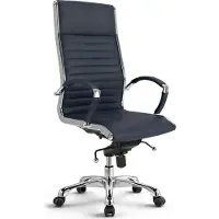 Versee Montreal sedia direzionale in pelle blu scuro - sedia da ufficio ergonomica, comoda sedia girevole per l'ufficio di casa, imbottitura di alta qualità, portata fino a 150 kg