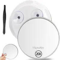 OEM Specchio da trucco con ingrandimento 20x, 15 cm, con lente d'ingrandimento, specchio da trucco, specchio da viaggio