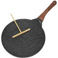 JMXZ Padella antiaderente per frittelle con manico in legno e spatola per impasto
