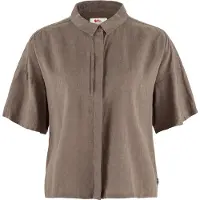 Fjällräven Women's Övik Hemp Camp Shirt S/S Camicia Donna (M, marrone)