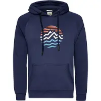 GreenBomb Mountain Stripes Trek Hoodie Felpa con cappuccio Uomo (M, blu)
