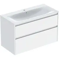 Geberit Renova Plan Ensemble lavabo pour meuble bord étroit, avec meuble sous lavabo, 2 tiroirs, 100x62,1x48cm, 504.041.01.8, 504.041.01.8