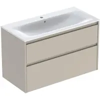 Geberit Renova Plan Ensemble lavabo pour meuble bord étroit, avec meuble sous lavabo, 2 tiroirs, 100x62,1x48cm, 504.041.DB.1, 504.041.DB.1