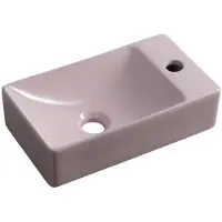 Sapho MARGITHA lavabo in Vetroceramica 38x22cm, foro per rubinetto a destra, rosa