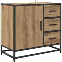 vidaXL Set di mobili da bagno, 3 pezzi, in legno impiallacciato effetto "Artisan Oak"