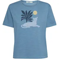 GreenBomb Women's Panther Leaves Nova T-Shirt T-shirt Donna (M, blu)