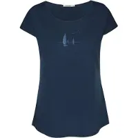 GreenBomb Women's Sailing Vessel Cool T-Shirt T-shirt Donna (M, blu)
