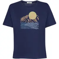 GreenBomb Women's Mountain Scenery Nova T-shirt Donna (M, blu)