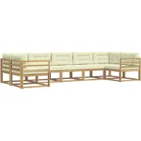 vidaXL Set da salotto da esterno , 7 pezzi, bianco e crema