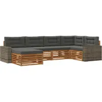vidaXL Set da salotto da esterno , 6 pezzi, colore naturale e antracite