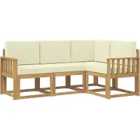 vidaXL Set di divani da esterno, 4 pezzi, bianco e crema