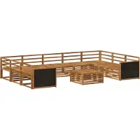 vidaXL Set da salotto da esterno , 10 pezzi, in legno massello di acacia naturale