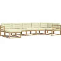 vidaXL Set da salotto da esterno , 7 pezzi, bianco e crema