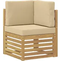 vidaXL Set da salotto da esterno , 7 pezzi, bianco e beige, in poliestere