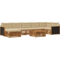 vidaXL Set di divani da esterno, 8 pezzi, colore naturale e beige