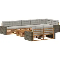vidaXL Set da salotto da esterno , 9 pezzi.