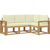 vidaXL Set di divani da esterno, 4 pezzi, bianco e crema