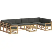 vidaXL Set da salotto da esterno, 11 pezzi, bianco e antracite