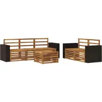 vidaXL Set da salotto da esterno , 6 pezzi, in legno massello di acacia naturale