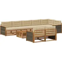 vidaXL Set da salotto da esterno , 9 pezzi.
