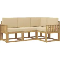 vidaXL Set di divani da esterno, 4 pezzi, bianco e beige