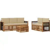 vidaXL Set da salotto da esterno , 6 pezzi, in legno massello di acacia naturale e beige