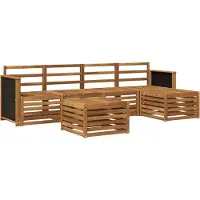 vidaXL Set da divano da esterno , 6 pezzi, colore naturale