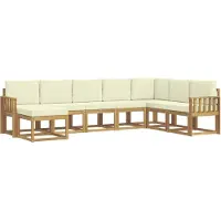 vidaXL Set da salotto da esterno, 8 pezzi, bianco e crema