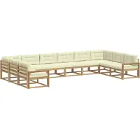 vidaXL Set da salotto da esterno, 10 pezzi, bianco e crema