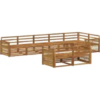 vidaXL Set da salotto da esterno , 8 pezzi, colore naturale