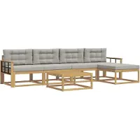 vidaXL Set da salotto da esterno , 6 pezzi, bianco e grigio chiaro, in poliestere