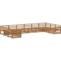 vidaXL Set di divani da esterno, 10 pezzi, legno massello di acacia naturale