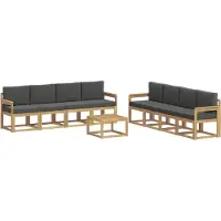 vidaXL Set da salotto da esterno, 9 pezzi, bianco e antracite