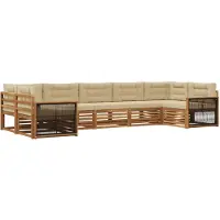 vidaXL Set da salotto da esterno , 7 pezzi, in legno massello di acacia naturale e beige