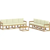 vidaXL Set da salotto da esterno , 9 pezzi, bianco e crema