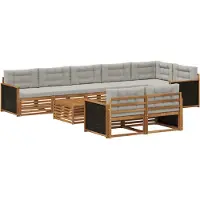 vidaXL Set da salotto da esterno , 9 pezzi.
