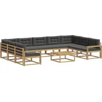 vidaXL Set da salotto da esterno, 10 pezzi, bianco e antracite