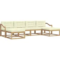 vidaXL Set di divani da esterno, 6 pezzi, bianco e crema