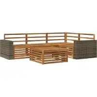 vidaXL Set da salotto da esterno , 5 pezzi, in legno massello di acacia naturale