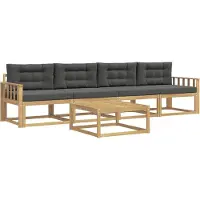 vidaXL Set di divani da esterno, 4 pezzi, bianco e antracite