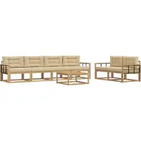 vidaXL Set di divani da esterno, 6 pezzi, bianco e beige