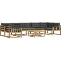 vidaXL Set di divani da esterno, 6 pezzi, bianco e antracite