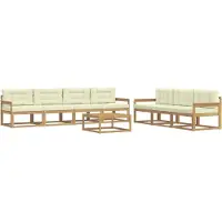 vidaXL Set da salotto da esterno , 7 pezzi, bianco e crema