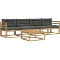 vidaXL Set di divani da esterno, 4 pezzi, bianco e antracite