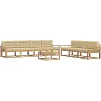 vidaXL Set da salotto da esterno , 7 pezzi, bianco e beige