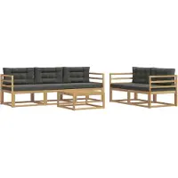 vidaXL Set di divani da esterno, 6 pezzi, bianco e antracite
