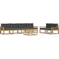 vidaXL Set di divani da esterno, 6 pezzi, bianco e antracite