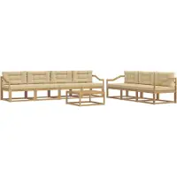vidaXL Set da salotto da esterno , 7 pezzi, bianco e beige