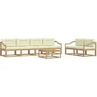 vidaXL Set di divani da esterno, 6 pezzi, bianco e crema