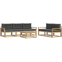 vidaXL Set di divani da esterno, 6 pezzi, bianco e antracite